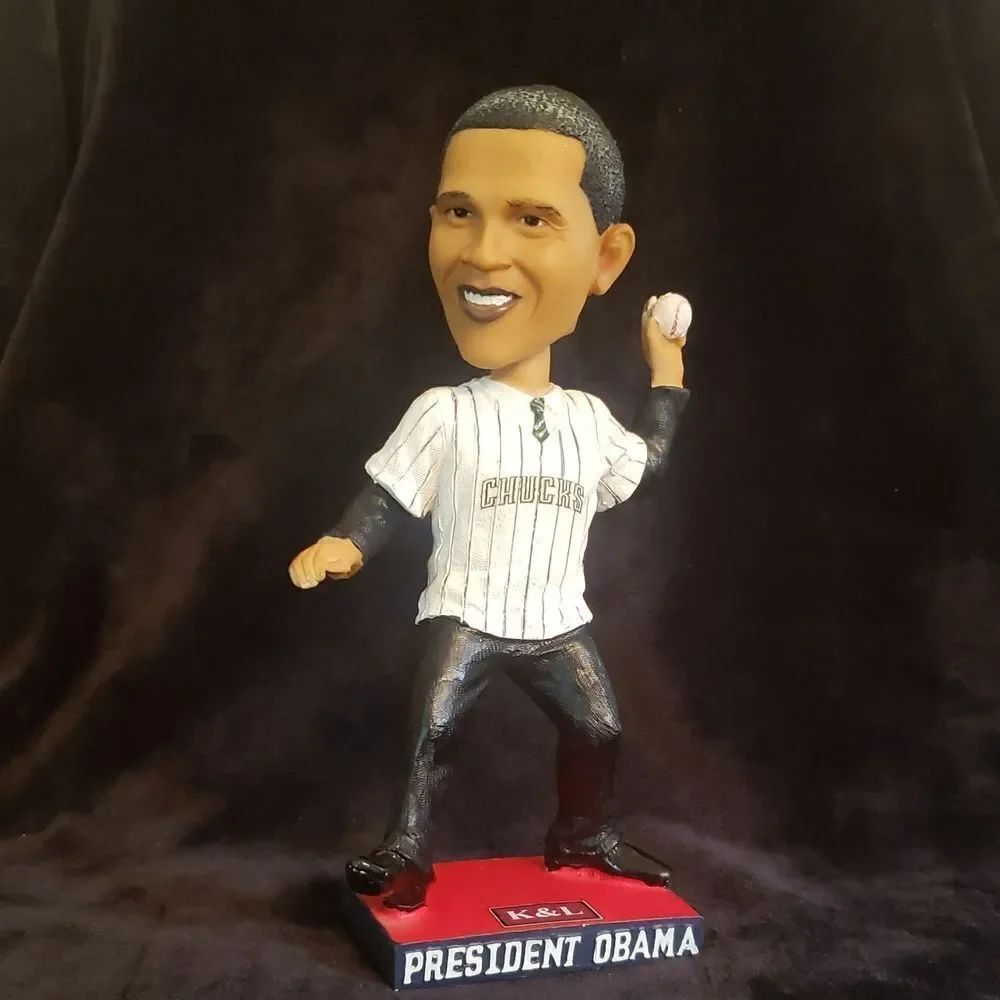 2012 Wausau Wisconsin Woodchucks Issued Barack Obama Bobblehead Figurine